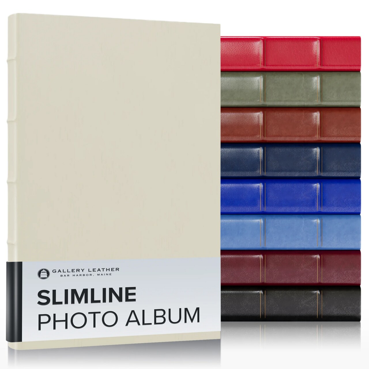 Gallery Leather Slimline Photo Album 4x6-3 Ring Binder, 60 Pages for 120 Photos, Fillable, Can Fit 4x6 Photos, Handcrafted - 11.75 x 8.0 "